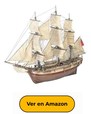 Maqueta de Barco en Madera - Buque Mercante HMS Bounty - Modelo 22810, Escala 1 48 - Maquetas para Montar - Nivel Experto