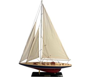 Modelo detallado de madera de 50 cm de largo Rainbow J Class Yacht | Yate de carreras de la Copa América