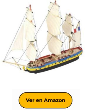 Artesanía Latina - Maqueta de Barco en Madera - Easy Kit Fragata Francesa, Hermione La Fayette - Modelo 17000, Escala 1 160 - Maquetas para Montar - Nivel